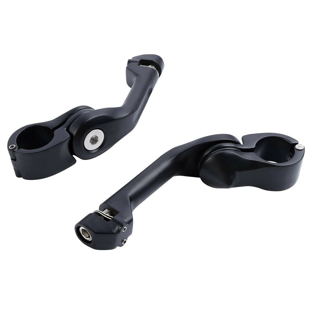 32mm Matte Black Adjustable Highway Long Angled Footpeg Peg Mount Fit For Harley