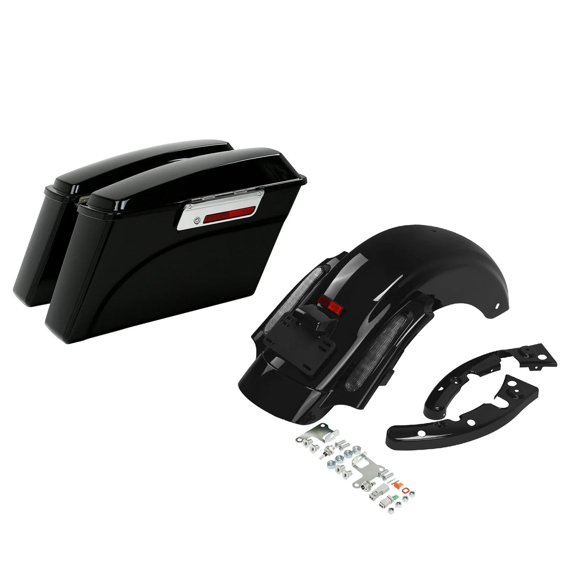 Hard Saddlebags Rear Fender System Fit For Harley Touring Street Glide 2009-2013