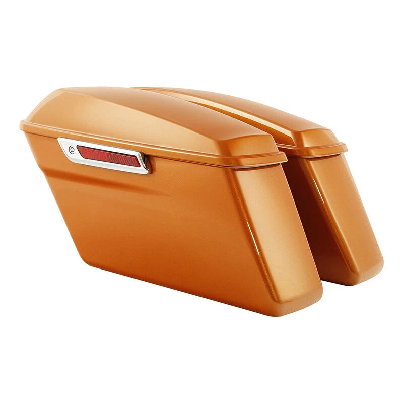 Hard Saddlebags Fit For Harley Road Electra Street Glide 2014-2024 Amber Whiskey