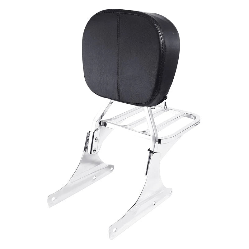 Chrome Sissy Bar Backrest Luggage Rack Fit For Harley Softail Fatboy Flstf 84-17