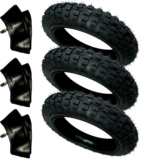 New HD 3) Tires W/ 3) Tubes Size 2.50-10 2.50X10 Straight Valve For Yamaha PW50