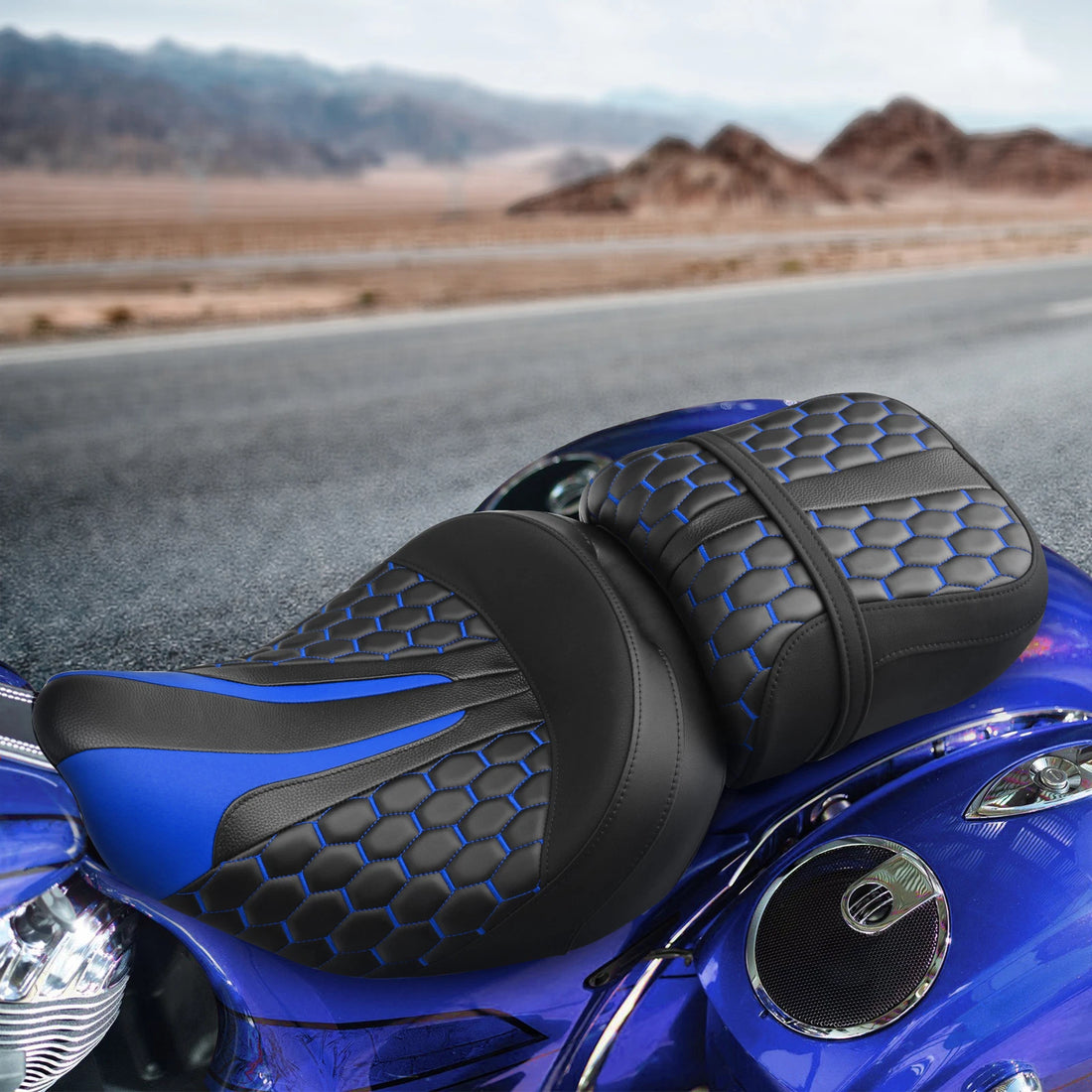 Driver Passenger Seat Fit For Indian Chieftain Limited 2017-2024 Black Blue