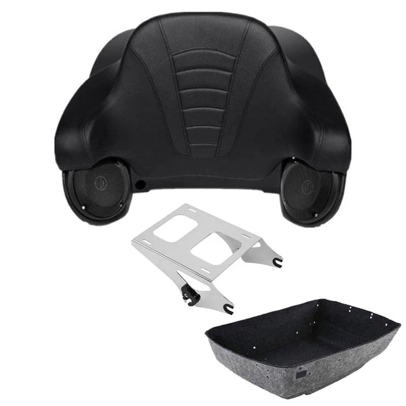 King Trunk Rack Backrest Speakers Mount Rack Fit For Harley Street Glide '14-'26