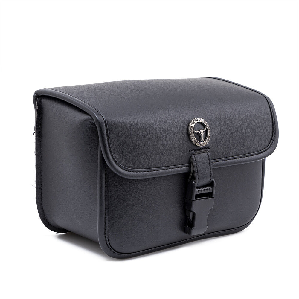 Motorcycle PU Leather Black Rectangle Tool Bag Storage Pouch Basket For Honda