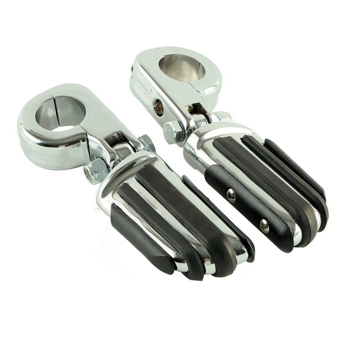 1 1/4" Chrome Highway Bar Pilot Male Footpegs Mount Clamps Fit For Harley Yamaha