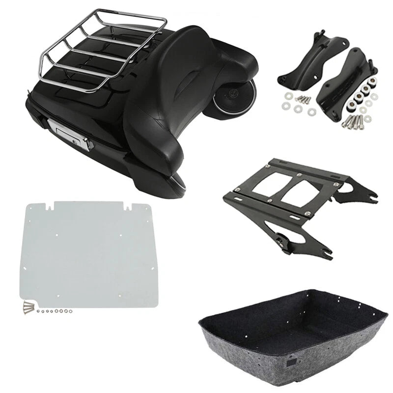 King Trunk Pad Light Rack Speakers Mount Plate Fit For Harley Street Glide 14-26