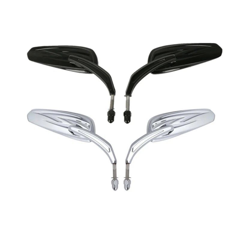 Tapered Tribal Rear View Mirrors Fit For Harley Touring Road Glide Chrome/Black