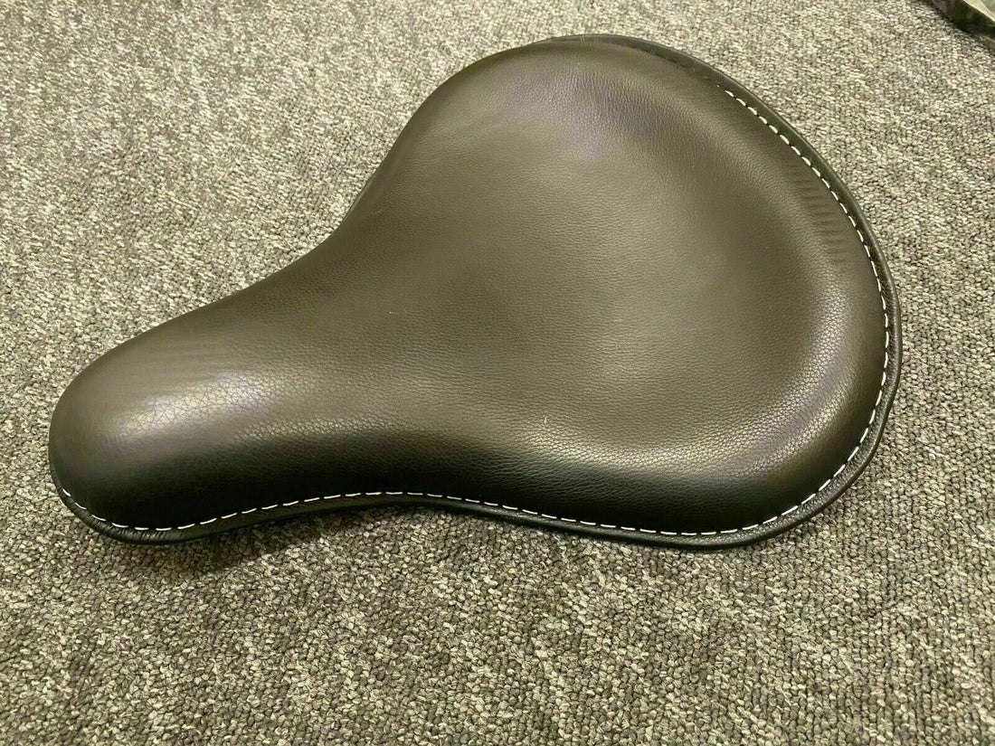 Black Leather Deep Dish Solo Seat Fit For Harley Bobber Chopper Sportster