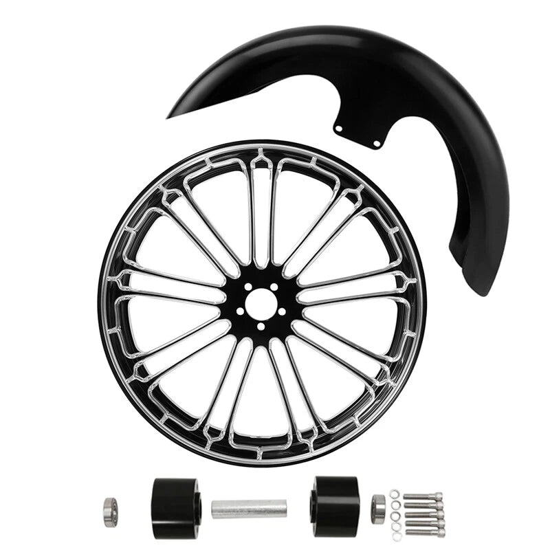 21" Front Wheel Rim Dual Disc Hub Fender Fit For Harley Electra Glide 2008-2024