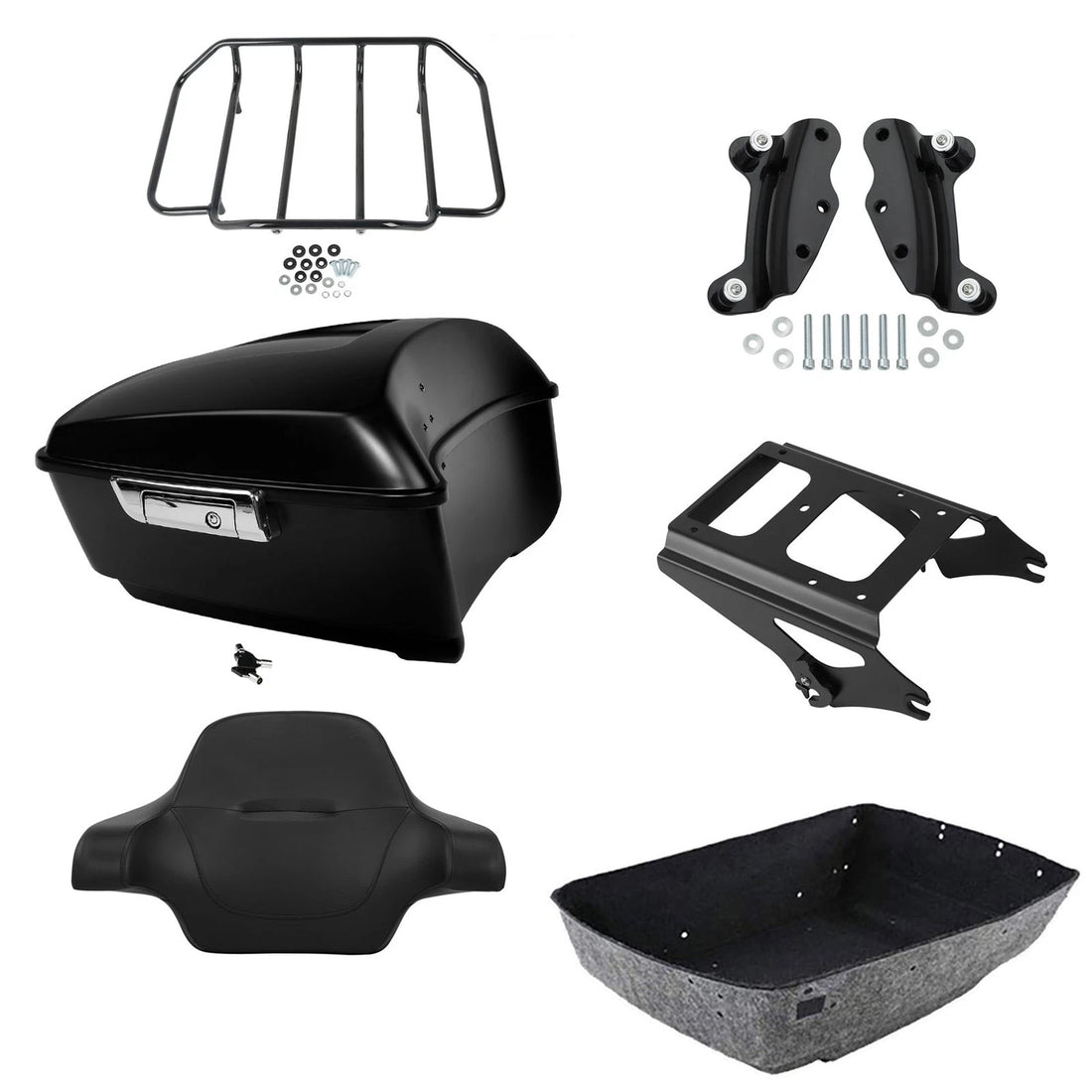 Matte King Trunk Backrest Mount Rack Docking Fit For Harley Road Glide 2009-2013