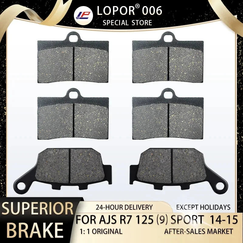 LOPOR Motorcycle Brake Pads Front&Rear For AJS 125 R7 125 ⑼ Sport 2014-2015