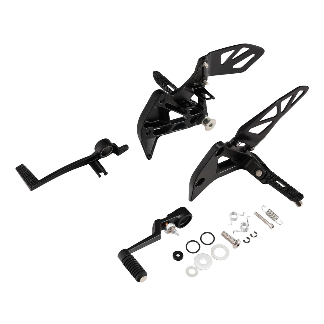 Black Rider Driver Footpegs Footrests Bracket Fit For Suzuki GSXR1000 2017-2025