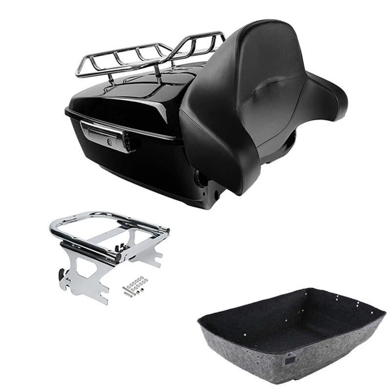 King Trunk Backrest Rail Mounting Rack Fit For Harley Touring Touring 1997-2008