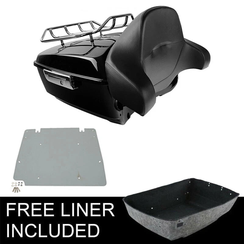 King Trunk Chrome Rack Mount Plate Fit For Harley Touring Street Glide 2014-2026