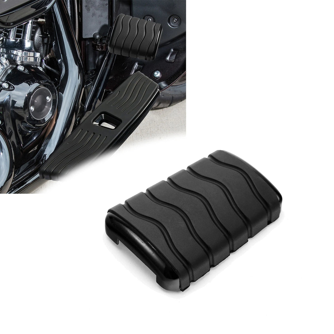 Black Brake Pedal Pad Fit For Harley Touring Road King Street Glide 1980-2024