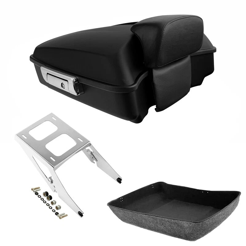 Matte Black Chopped Trunk Pad Mount Rack Fit For Harley Sport Glide 18-2021
