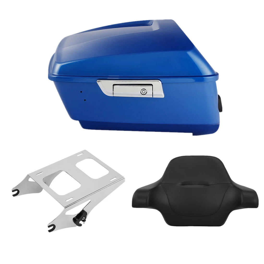 King Trunk Pad Mount Fit For Harley Touring Road Glide 14-25 Electric Blue