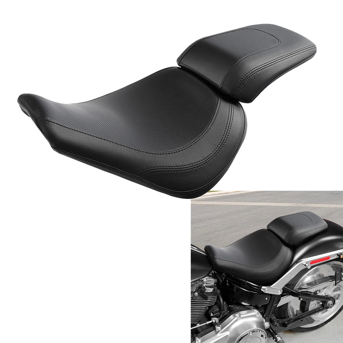 Black Driver Passenger Seat Fit For Harley Fat Boy Flfb Flfbs 2018-2025