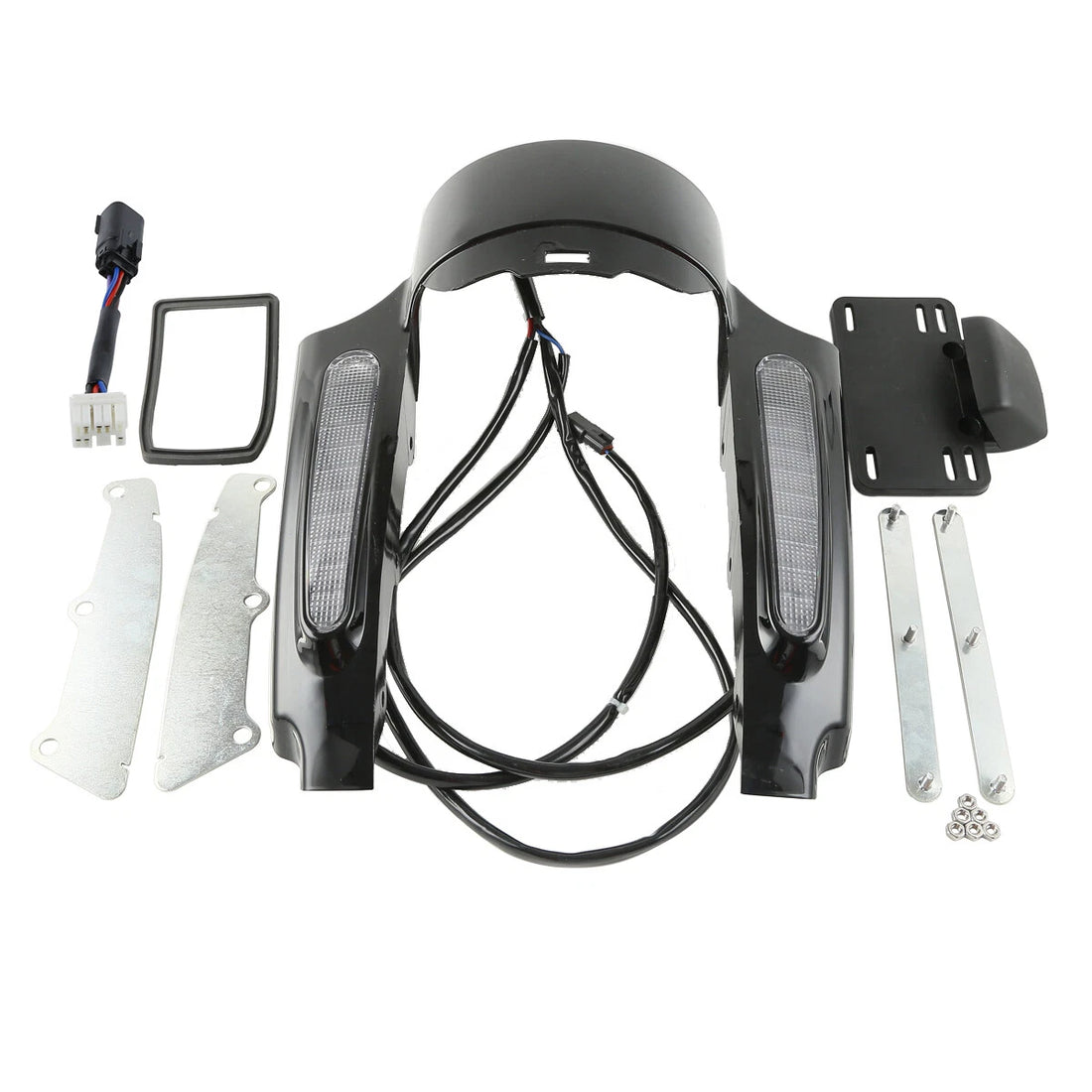 Rear Fender Fascia Set W/ Led light Fit For Harley Road Electra Glide 2009-2013