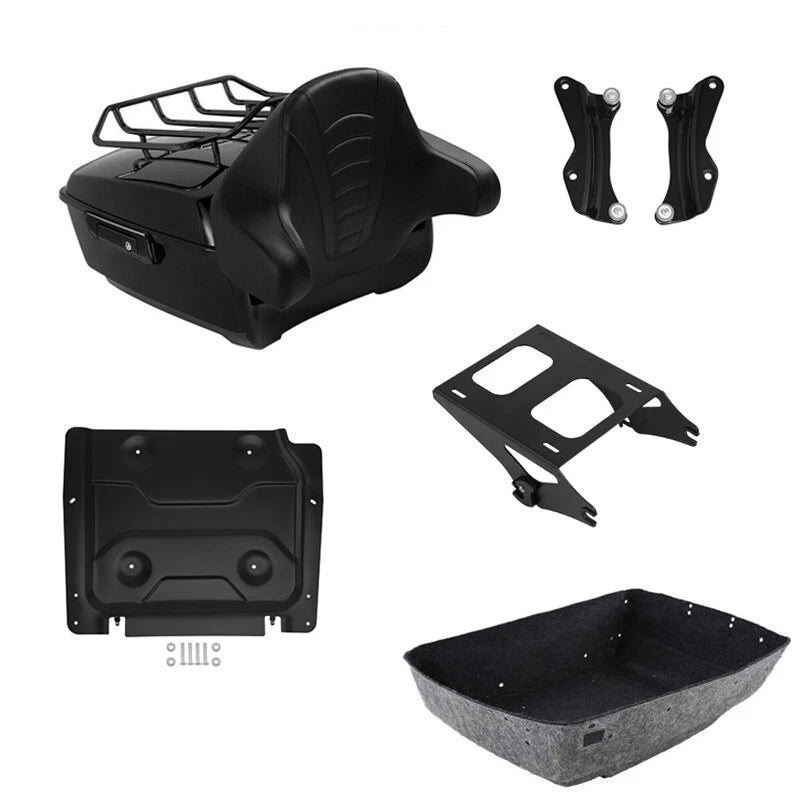 King Trunk Backrest Mount Plate Docking Fit For Harley Touring Road Glide 14-26