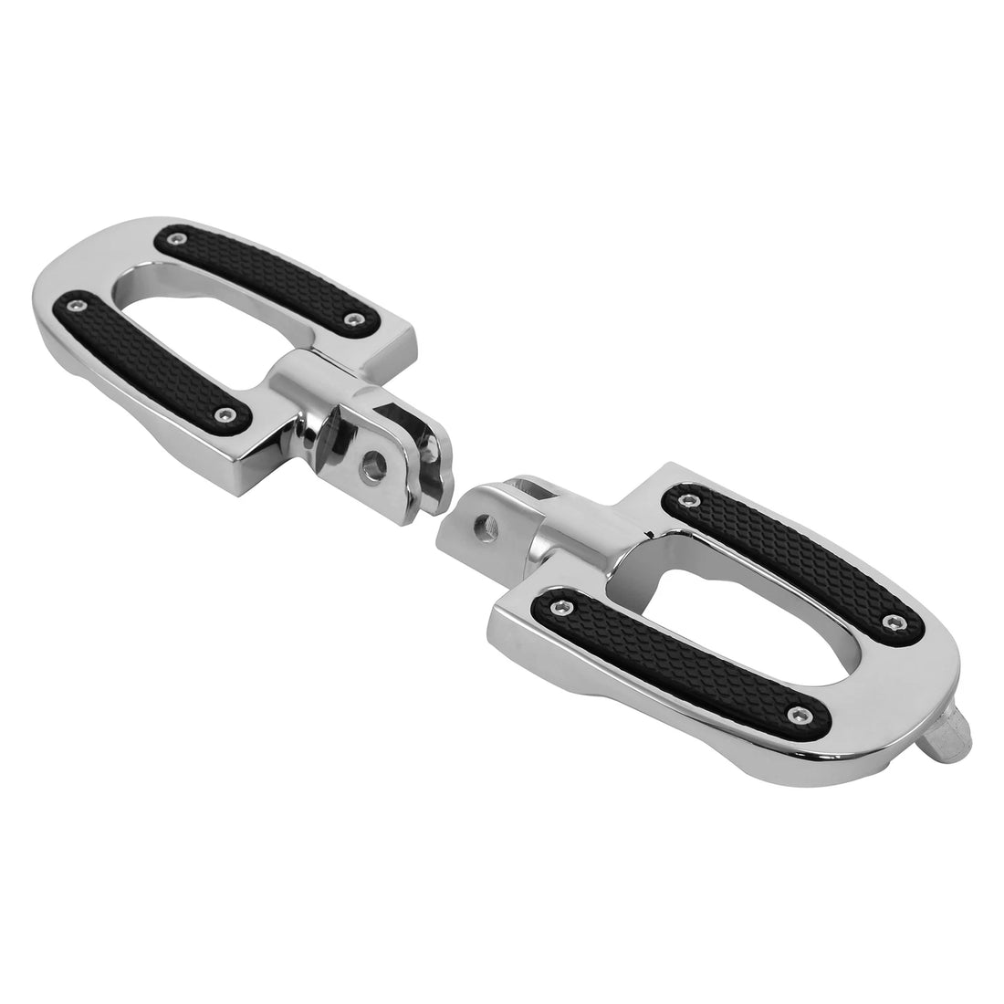 Chrome Rubber Driver Foot Pegs Fit For Harley Softail Fat Boy Street Bob 18-25