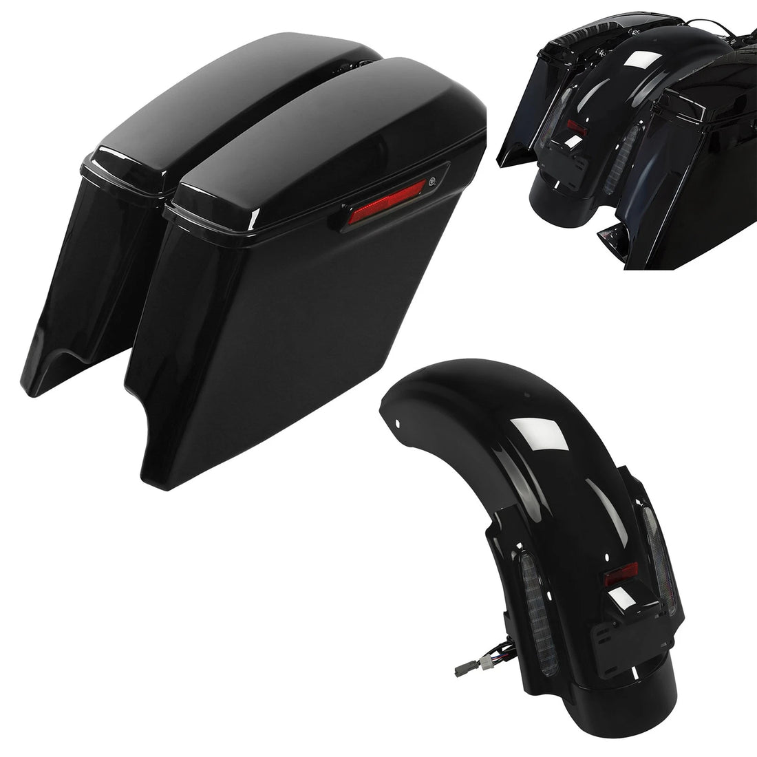 5" Hard Saddlebags Rear Fender Fit For Harley Touring Road King Glide 2009-2013
