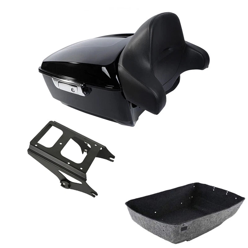 Black King Trunk Backrest Mount Rack Fit For Harley Touring Electra Glide 09-13