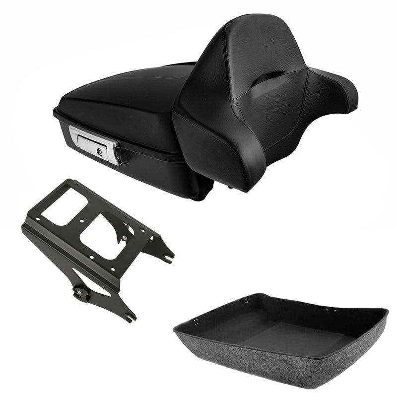 Matte Chopped Trunk Backrest Mount Rack Fit For Harley Touring Road Glide 09-13