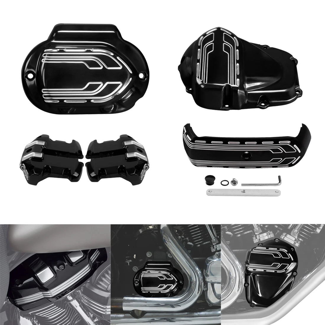 Rocker Box Transmission Side Cam Cleaner Cover Fit For Harley Touring 2017-2020