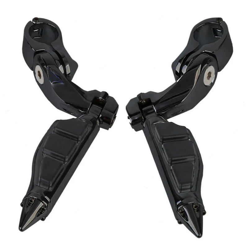 1.25'' Highway Footpegs Short Angled Mount Fit For Harley Touring Dyna Softail