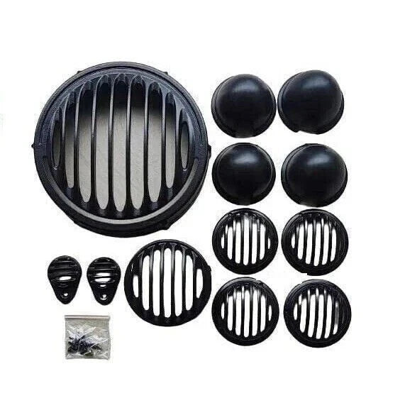 Headlight Grill Set Black Alloy Metal for Royal Enfield Classic Reborn 350