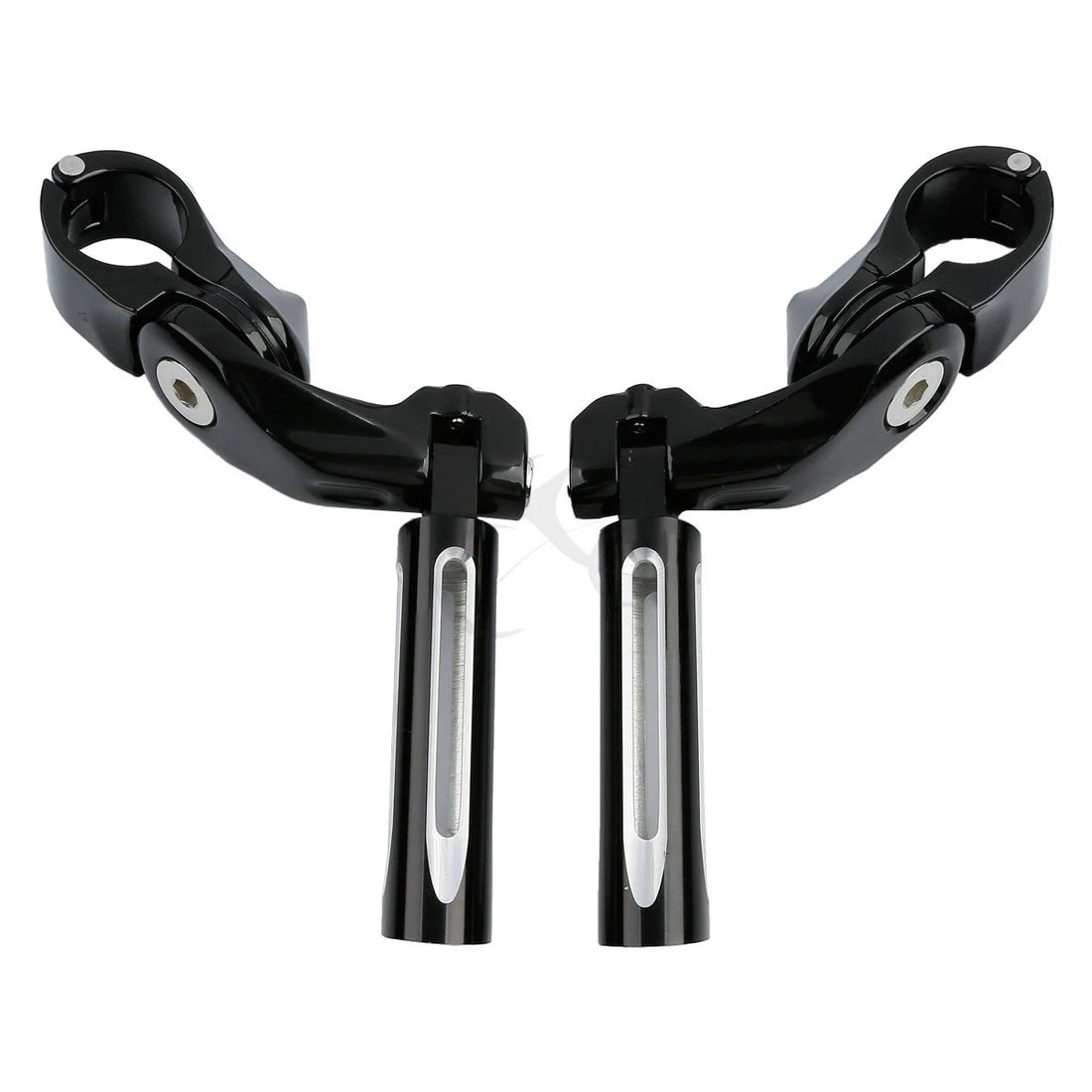 1 1/4" Black Footrest Foot Footpeg Short Angled Mount Fit For Harley Road Glide