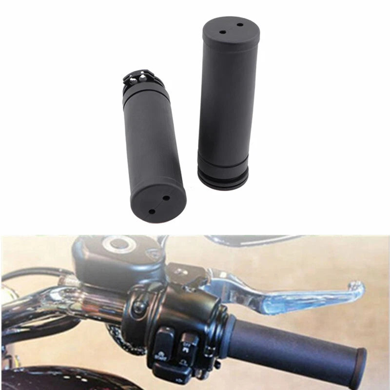 1" 25mm Black Moto Rubber Hand Grips HandleBar For Harley twin cable throttle