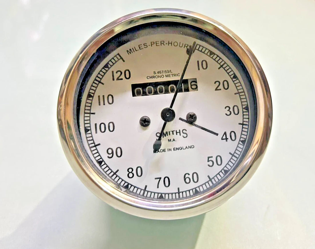 Fit For BSA Enfield Ariel Replica Smiths White Speedo 120 Mph