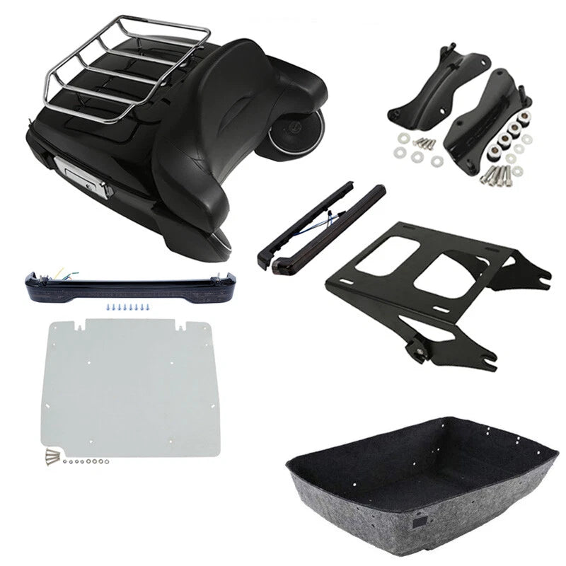 King Trunk Luggage LED Light Speakers Mount Fit For Harley CVO Road Glide 14-26