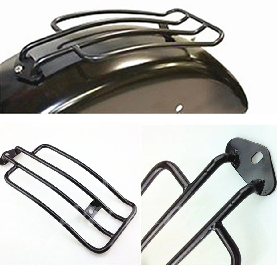 Black Luggage Rack Stock Solo Seat For Harley XL Sportster 1200 XL1200 1985-2003
