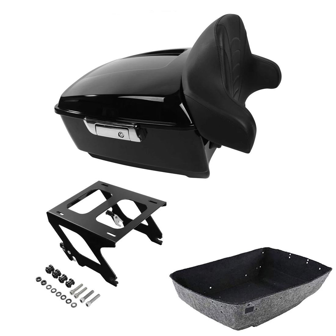 King Trunk Luggage Backrest Mount Rack Fit For Harley Street Bob Fxbbs 2018-2026