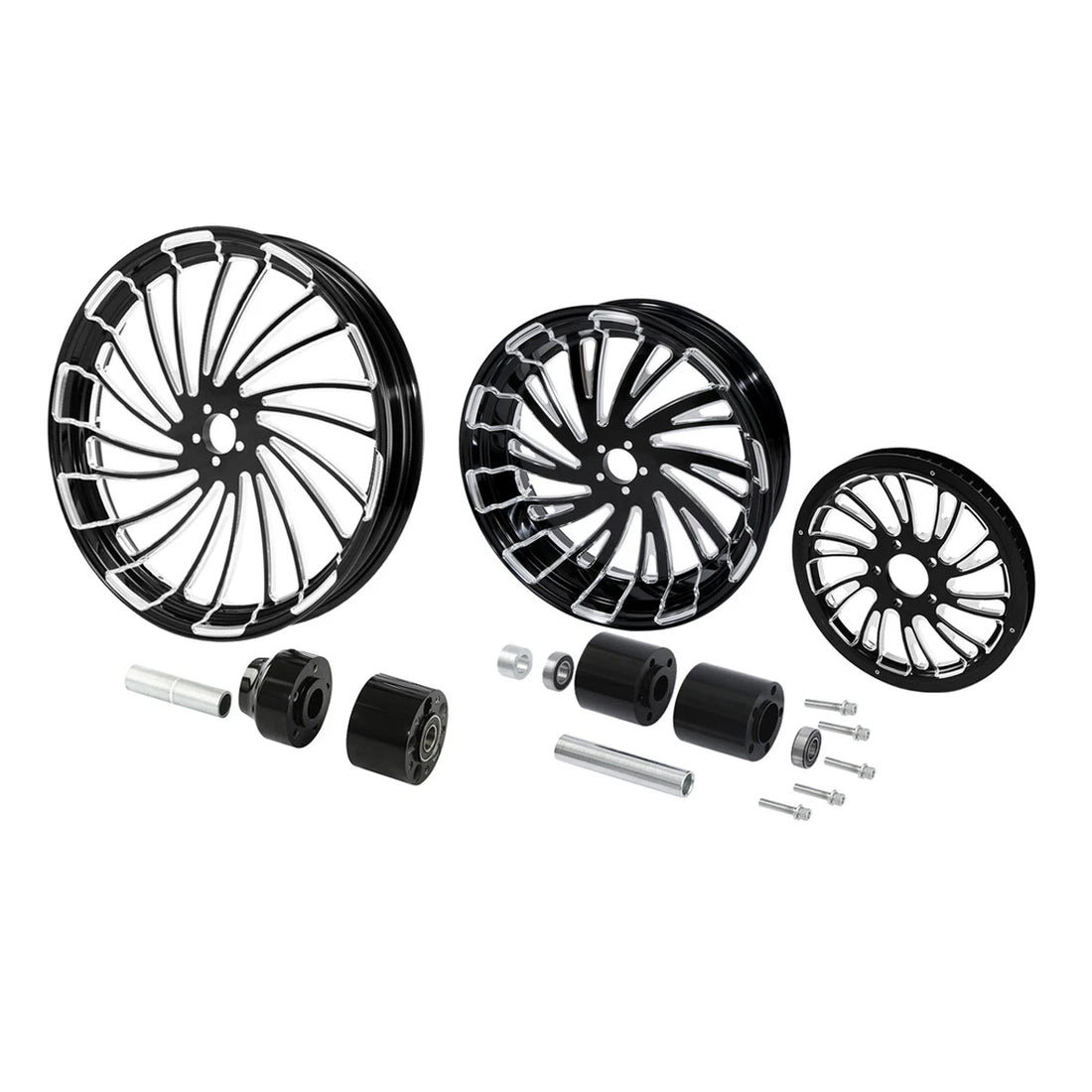 21" Front 18" Rear Wheel Rims Hub Belt Pulley Fit For Harley Touring 1997-2008