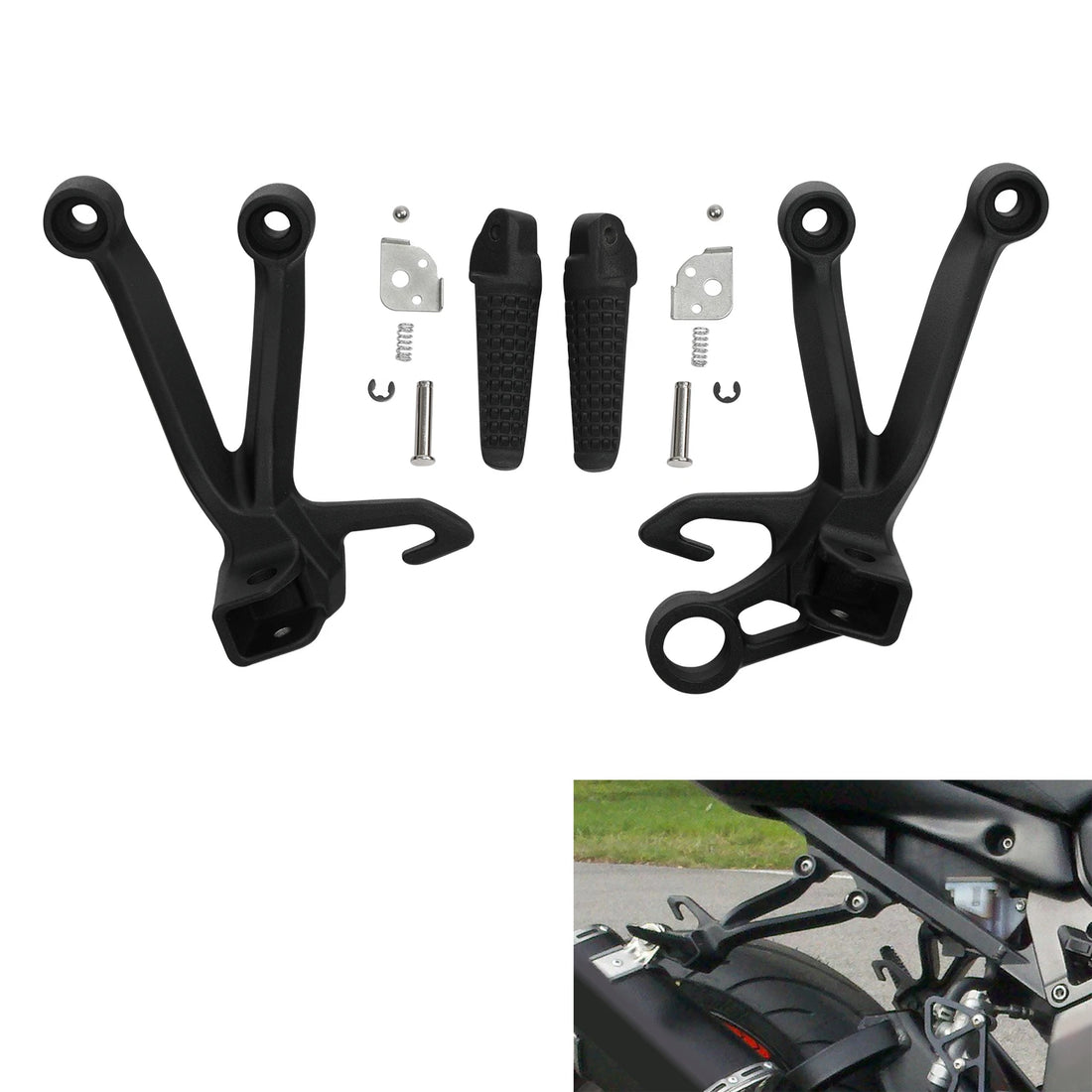 Rear Passenger Footpegs Pegs Bracket Fit For Suzuki GSXR1000 GSX-R1000 2003-2004