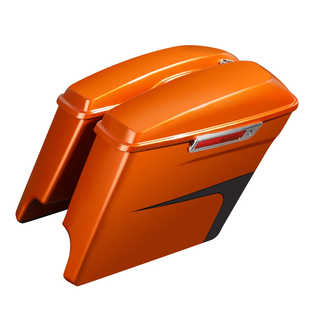 5" Hard Saddlebags Fit For Harley Road Glide 14-24 Scorched Orange/Black Denim