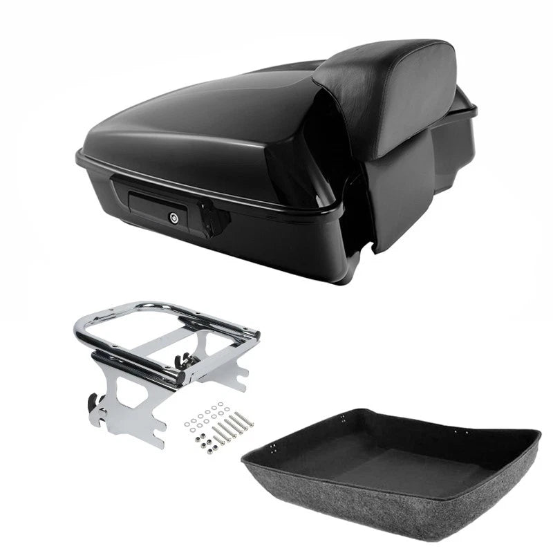Chopped Trunk Luggage Backrest Mount Rack Fit For Harley Electra Glide 1997-2008