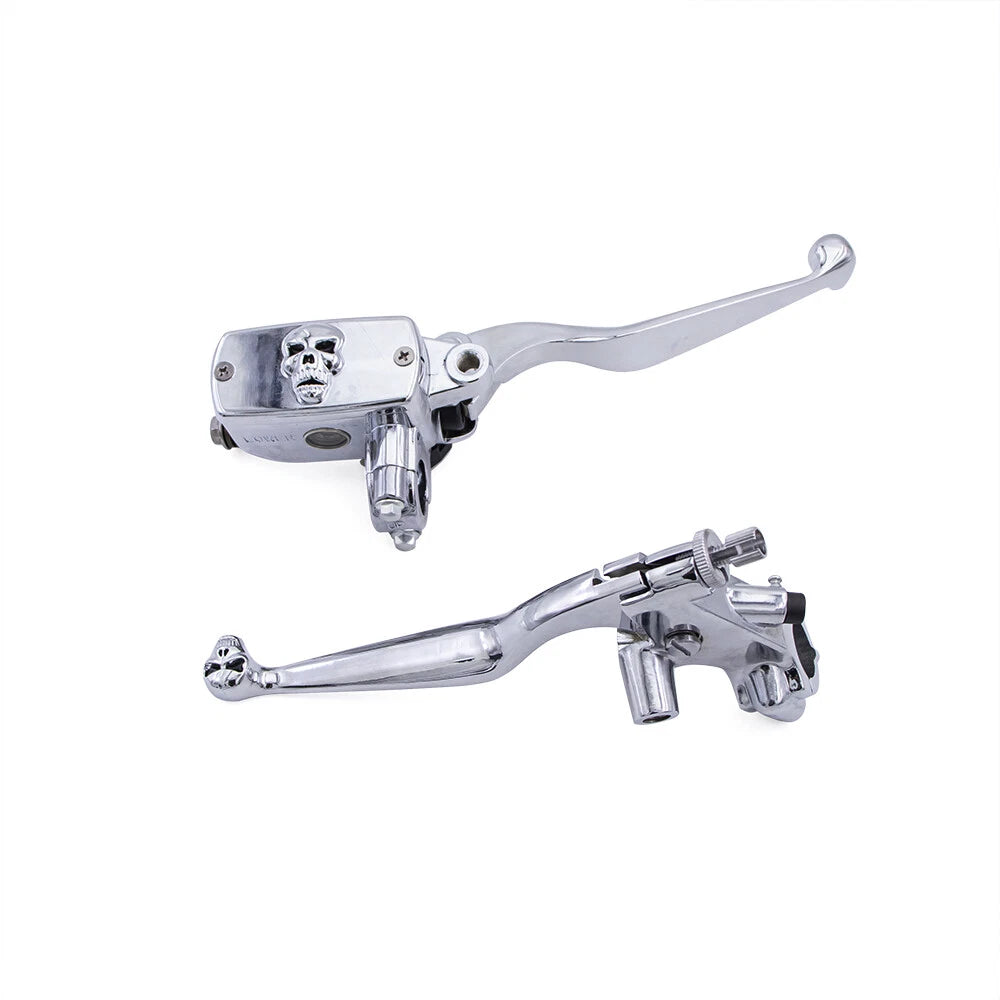 7/8'' 22mm Skull Control Reservoir Brake Clutch Levers For Honda Cruiser Chopper