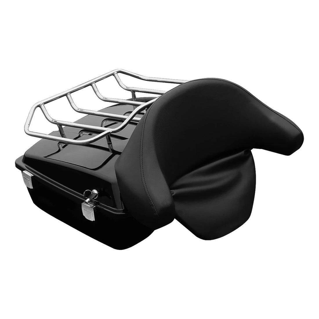 Black Chopped Trunk W/ Luggage Rack Fit For Harley Touring Road King 1997-2013