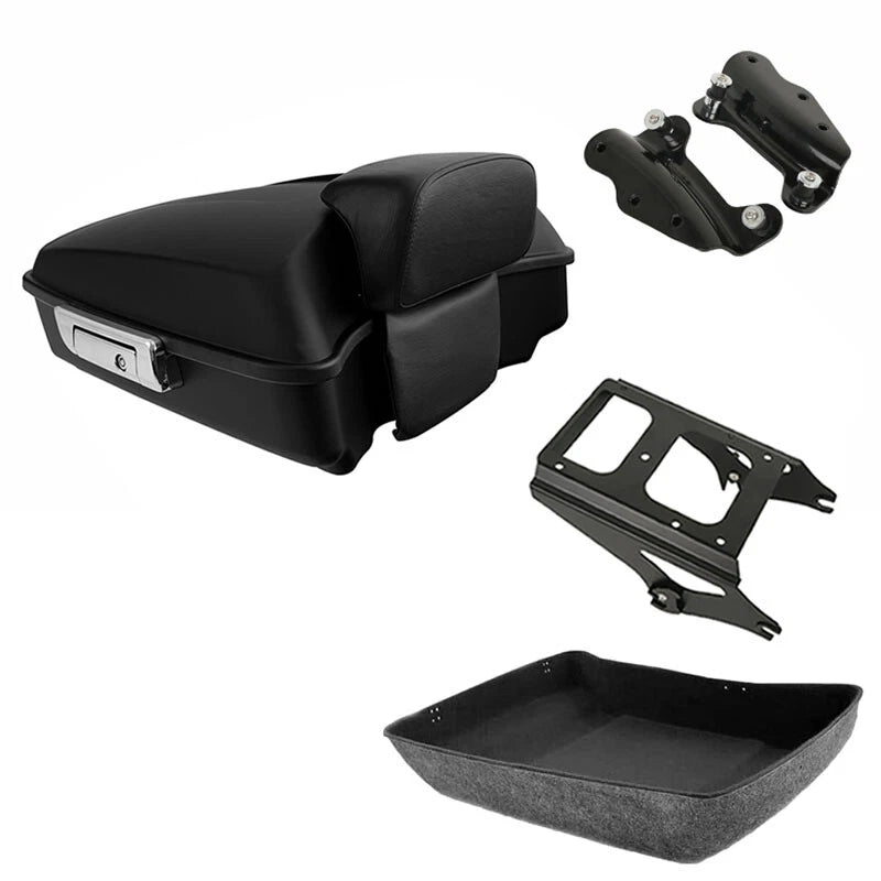 Chopped Trunk Backrest Pad Mount Rack Docking Kit Fit For Harley Touring 09-13