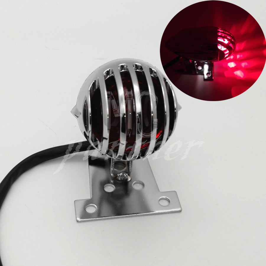 Motorcycle Chrome Mini Rear Bullet Tail Brake Light For Harley Bobber Chopper