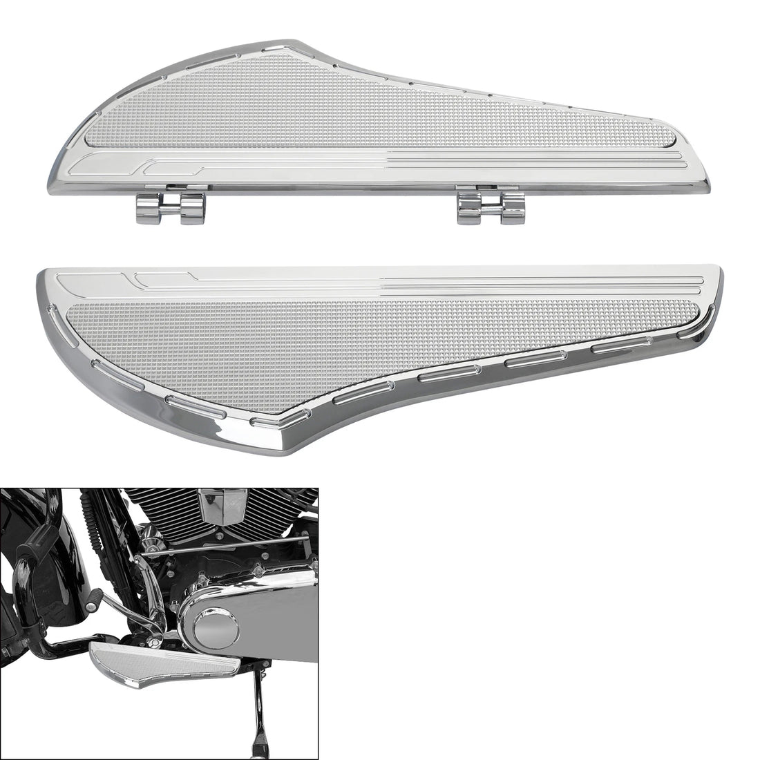 Pair Driver Floorboard Footboard Fit For Harley Touring Road Street Glide 00-25