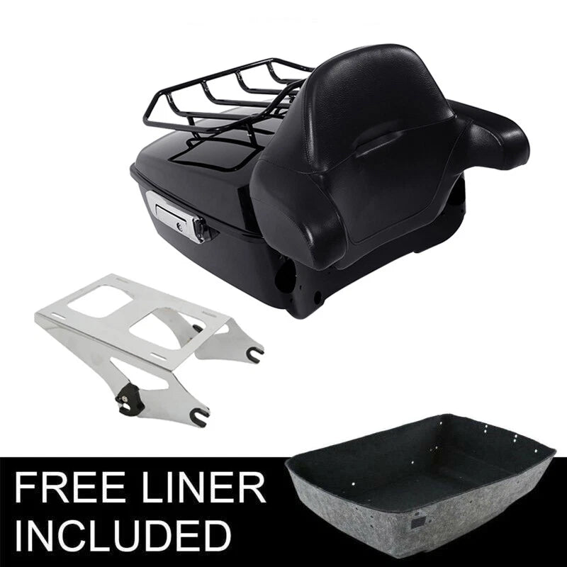 King Trunk Backrest Luggage Rack Mount Fit For Harley CVO Street Glide 2014-2026