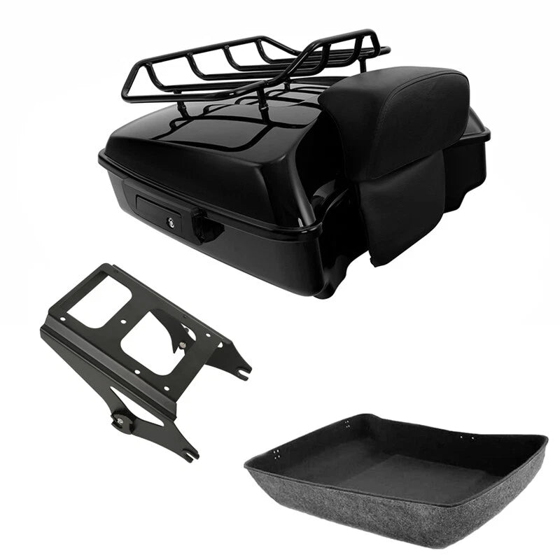 Chopped Trunk Mount Rack Fit For Harley Touring Road Glide 2009-2013 Black
