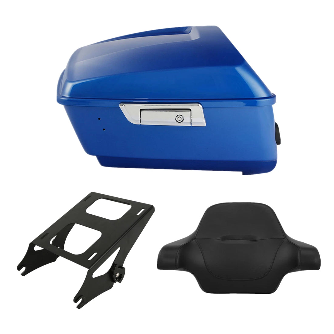 King Trunk Pad 2 Up Rack Fit For Harley Touring Street Glide 14-25 Electric Blue