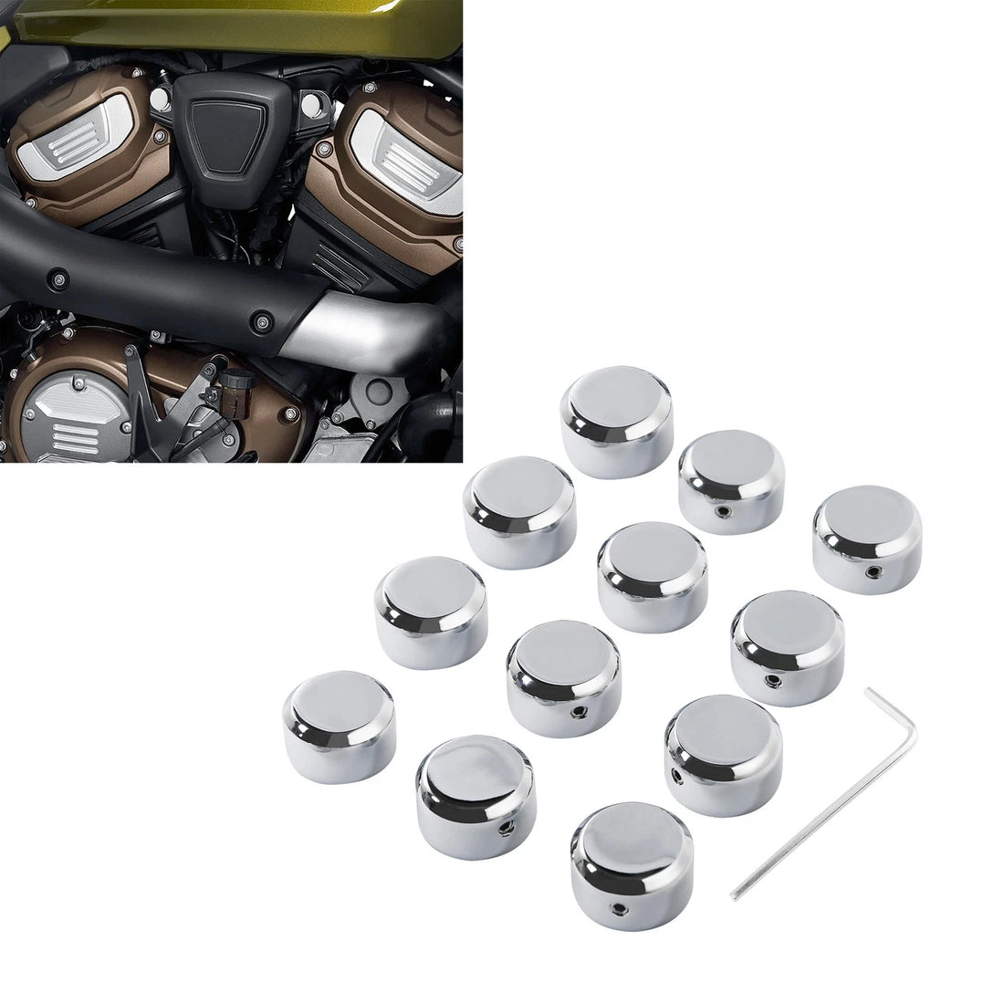 12pcs Chrome Engine Topper Bolt Cover Kit Fit For Harley Sportster S RH1250